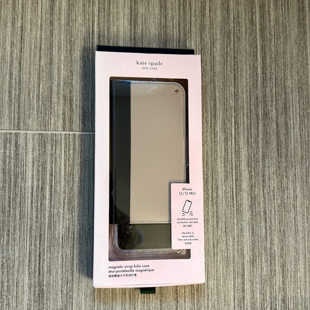 Kate Spade iPhone 12/12 Pro case and folio.